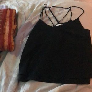 super cute black stringy tank top (small)